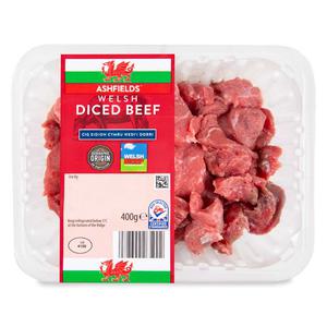 Ashfield Farm Welsh Lean Diced Beef 400g