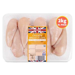 Ashfields British Chicken Breast Fillets Fresh Class A 2kg