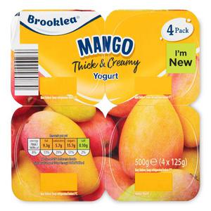 Brooklea Thick & Creamy Mango Yogurt 4x125g