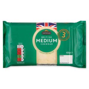 Emporium British Medium Cheddar 400g