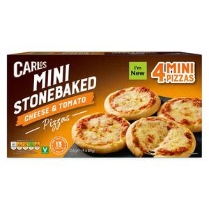 Carlos Mini Stonebaked Cheese & Tomato Pizzas 4x89g