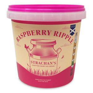 Strachans Scottish Dairy Raspberry Ripple Ice Cream 1l