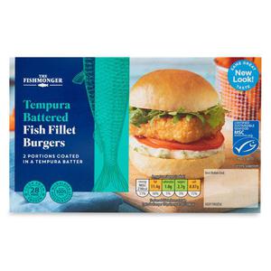 The Fishmonger Tempura Battered Fish Fillet Burgers 227g