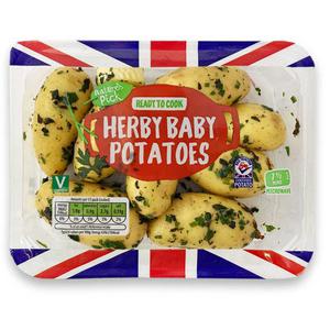 Natures Pick Herby Baby Potatoes 385g