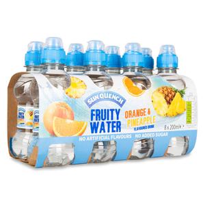 Sun Quench Orange & Pineapple Fruity Water Drink 8x200ml