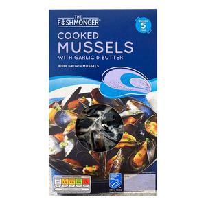 The Fishmonger Cooked Scottish Mussels With Garlic & Butter 450g