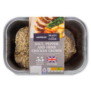 Ashfields Ready To Cook Salt, Pepper & Herb Topped Chicken Crown 740g