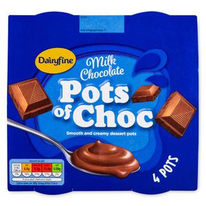 Brooklea Milk Chocolate Pots Of Choc 4x65g