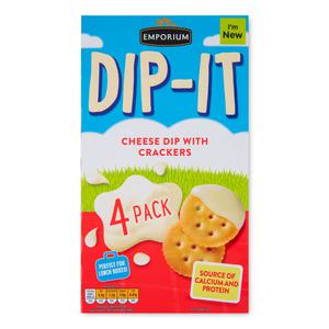 Emporium Dip-it Cheese Dip With Crackers 4x43g