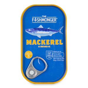 The Fishmonger Mackerel Fillets In Sunflower Oil 125g (85g Drained)