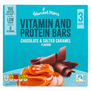 Harvest Morn Chocolate Salted Caramel Flavour Vitamin & Protein Bar 3x40g