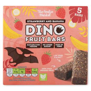 The Foodie Market Strawberry & Banana Dino Fruit Bars 5x30g