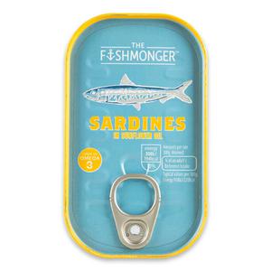 The Fishmonger Sardines In Sunflower Oil 125g (88g Drained)