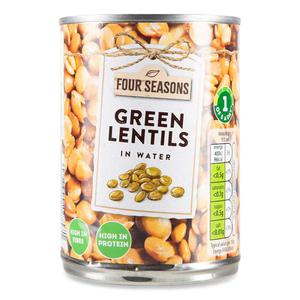 Four Seasons Green Lentils In Water 390g (235g Drained)