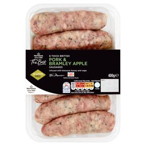 Morrisons The Best Thick Pork & Bramley Apple Sausages 400g