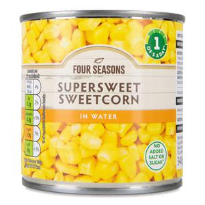 Four Seasons Supersweet Sweetcorn In Water 340g (285g Drained)