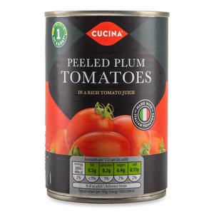 Cucina Peeled Plum Tomatoes In A Rich Tomato Juice 400g