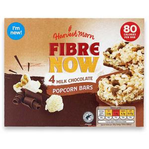 Harvest Morn Fibre Now Milk Chocolate Popcorn Bars 4x21g