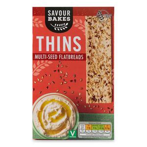 Savour Bakes Thins Multi-seed Flatbreads 125g