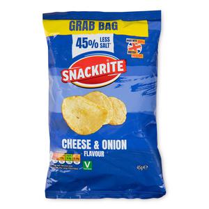 Snackrite Cheese & Onion Flavour Crisps 45% Less Salt 45g