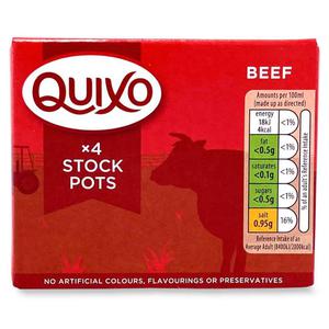 Quixo Beef Stock Pots 4x24g Pots