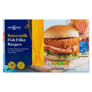 The Fishmonger Buttermilk Fish Fillet Burgers 227g