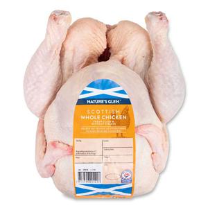 Natures Glen Scottish Whole Chicken Fresh Class A Without Giblets Typically 1.5kg