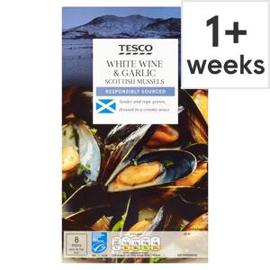 Tesco White Wine & Garlic Scottish Mussels 500G