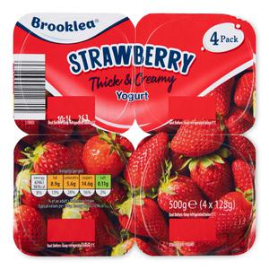 Brooklea Thick & Creamy Strawberry Yogurt 4x125g