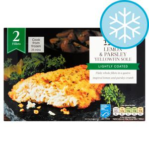 Tesco 2 Yellow Fin Sole Lemon & Parsley 250G