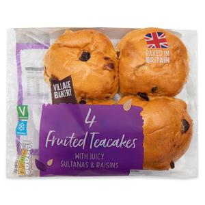 Village Bakery Fruity Teacakes 4 Pack