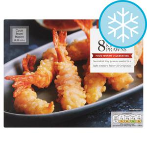 Tesco 8 Tempura King Prawns 140G