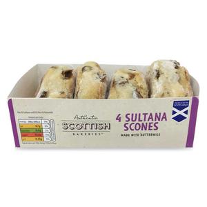 Authentic Scottish Bakeries Sultana Scones 4x60g