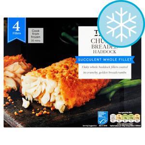 Tesco 4 Breaded Chunky Prime Haddock Fillets 500G