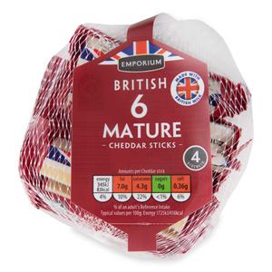 Emporium British Mature Cheddar Sticks 6x20g