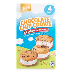 Giannis Chocolate Chip Cookie Ice Cream Sandwiches 4x95ml