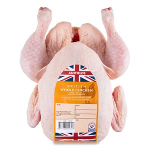 Ashfields British Whole Chicken Fresh Class A Without Giblets Typically 1.5kg