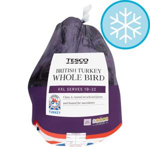 Tesco British Frozen Extra Extra Large Basted Whole Turkey Bird 8.9Kg - 10.6Kg