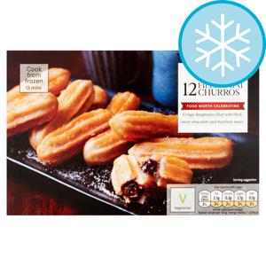 Tesco 12 Chocolate & Hazelnut Filled Mini Churros 220G