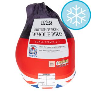 Tesco British Frozen Small Basted Whole Turkey Bird 2.6Kg - 3.8KG