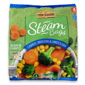 Four Seasons Carrot, Broccoli & Sweetcorn Steam Bags 640g