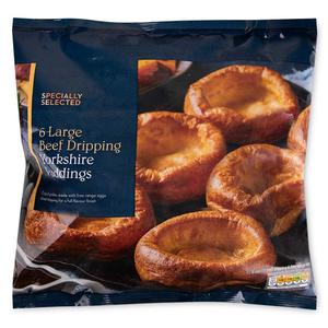 Specially Selected Beef Dripping Large Yorkshire Puddings 6 Pack