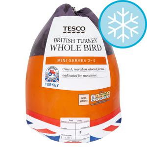 Tesco British Frozen Mini Basted Whole Turkey Bird 2Kg - 2.599Kg