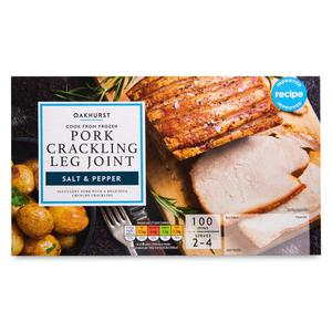 Oakhurst Cook From Frozen Pork Crackling Leg Joint Salt & Pepper 600g