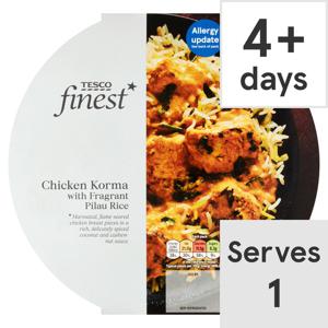 Tesco Finest Chicken Korma With Pilau Rice 450G