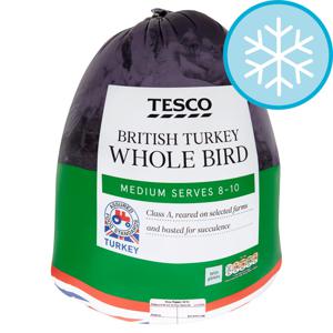 Tesco British Frozen Medium Basted Whole Turkey Bird 3.9Kg - 5.2kg