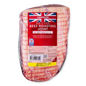 Ashfields 21 Days Matured Beef Roasting Joint Typically 1.025kg