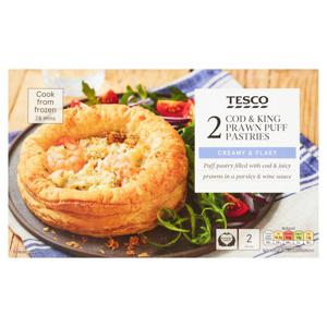 Tesco 2 King Prawn & Cod Puff Pastries 250G