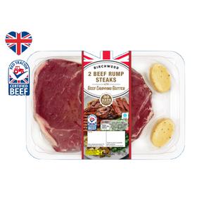 Birchwood 2 British Beef Rump Steaks with Beef Dripping Butter