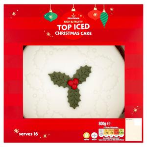 Morrisons Top Iced Christmas Cake Serves 16